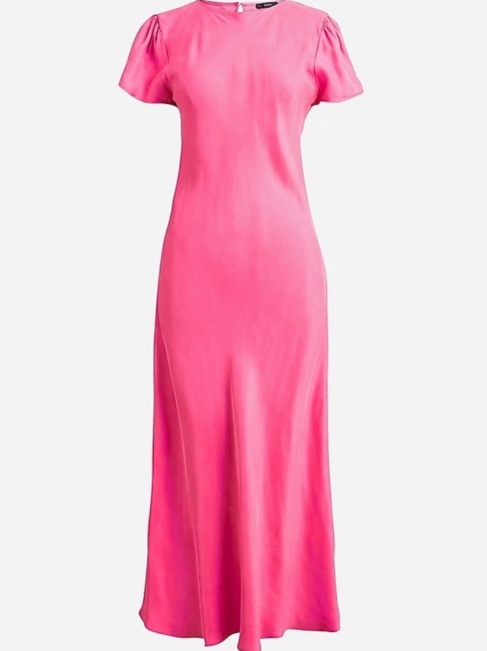 J. Crew Hot Pink Midi Dress with Short Sleeves